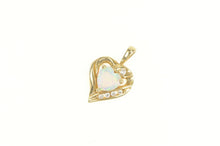 Load image into Gallery viewer, 10K Heart Syn. Opal Diamond Love Symbol Pendant Yellow Gold
