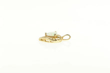 Load image into Gallery viewer, 10K Heart Syn. Opal Diamond Love Symbol Pendant Yellow Gold