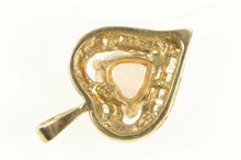Load image into Gallery viewer, 10K Heart Syn. Opal Diamond Love Symbol Pendant Yellow Gold
