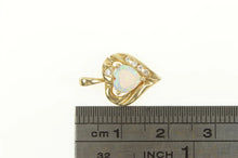 Load image into Gallery viewer, 10K Heart Syn. Opal Diamond Love Symbol Pendant Yellow Gold