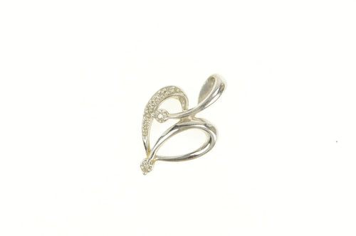 10K Diamond Heart Love Symbol Classic Pendant White Gold