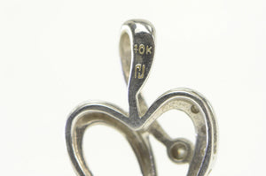 10K Diamond Heart Love Symbol Classic Pendant White Gold