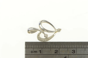 10K Diamond Heart Love Symbol Classic Pendant White Gold