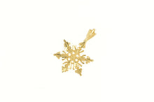 Load image into Gallery viewer, 14K Snowflake Classic Winter Holiday Symbol Charm/Pendant Yellow Gold