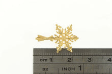 Load image into Gallery viewer, 14K Snowflake Classic Winter Holiday Symbol Charm/Pendant Yellow Gold