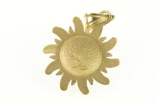 Load image into Gallery viewer, 14K Satin Finish Sun Face Celestial Star Motif Charm/Pendant Yellow Gold