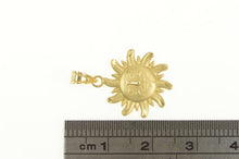 Load image into Gallery viewer, 14K Satin Finish Sun Face Celestial Star Motif Charm/Pendant Yellow Gold
