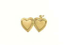 Load image into Gallery viewer, 14K Retro Heart Engraved Photo Picture Locket Love Pendant Yellow Gold