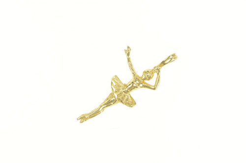 14K Ballerina Ballet Dancer Dance Tutu Charm/Pendant Yellow Gold