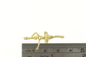 14K Ballerina Ballet Dancer Dance Tutu Charm/Pendant Yellow Gold