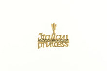 Load image into Gallery viewer, 14K Italian Princess Diamond Cut Word Charm/Pendant Yellow Gold