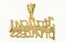 Load image into Gallery viewer, 14K Italian Princess Diamond Cut Word Charm/Pendant Yellow Gold