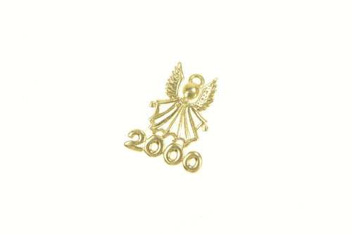 14K 2000 New Millenium Guardian Angel Charm/Pendant Yellow Gold
