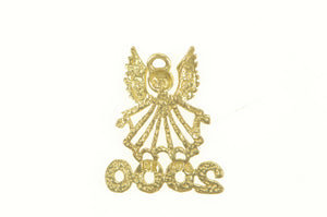 14K 2000 New Millenium Guardian Angel Charm/Pendant Yellow Gold