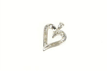 Load image into Gallery viewer, 10K Diamond Inset Heart Classic Love Symbol Pendant White Gold