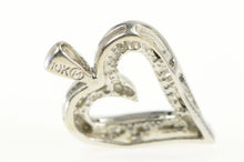 Load image into Gallery viewer, 10K Diamond Inset Heart Classic Love Symbol Pendant White Gold