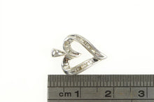 Load image into Gallery viewer, 10K Diamond Inset Heart Classic Love Symbol Pendant White Gold