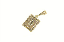 Load image into Gallery viewer, 14K D Ornate Monogram Square Initial Letter Pendant Yellow Gold