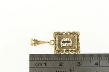 Load image into Gallery viewer, 14K D Ornate Monogram Square Initial Letter Pendant Yellow Gold