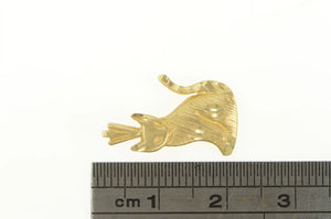 14K Diamond Cut Cat Kitty Kitten Animal Charm/Pendant Yellow Gold