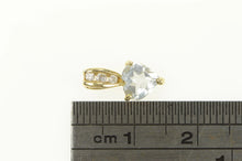 Load image into Gallery viewer, 10K Heart Blue Topaz Diamond Vintage Pendant Yellow Gold