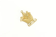 Load image into Gallery viewer, 10K Christmas Gift Santa&#39;s Sleigh Enamel Charm/Pendant Yellow Gold
