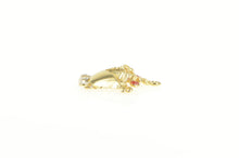 Load image into Gallery viewer, 10K Christmas Gift Santa&#39;s Sleigh Enamel Charm/Pendant Yellow Gold