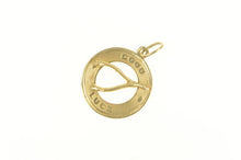 Load image into Gallery viewer, 14K Good Luck Wishbone Lucky Retro Vintage Charm/Pendant Yellow Gold