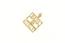 Load image into Gallery viewer, 14K Diamond Cut Made In Italy Square Novelty Charm/Pendant Yellow Gold