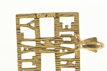 Load image into Gallery viewer, 14K Diamond Cut Made In Italy Square Novelty Charm/Pendant Yellow Gold