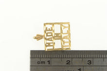 Load image into Gallery viewer, 14K Diamond Cut Made In Italy Square Novelty Charm/Pendant Yellow Gold