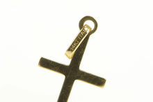 Load image into Gallery viewer, 14K Diamond Cut Grooved Cross Christian Pendant Yellow Gold