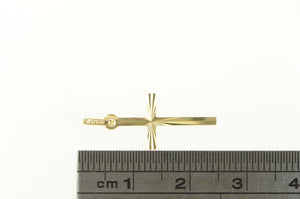14K Diamond Cut Grooved Cross Christian Pendant Yellow Gold