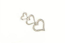Load image into Gallery viewer, 14K Diamond Heart Love Symbol Tiered Pendant White Gold