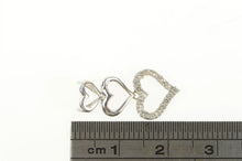 Load image into Gallery viewer, 14K Diamond Heart Love Symbol Tiered Pendant White Gold