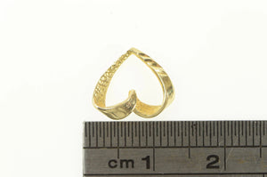 14K Diamond Cut Heart Love Symbol Loop Pendant Yellow Gold