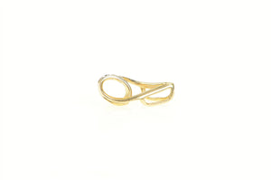 14K Diamond Inset Loop Swirl Classic Pendant Yellow Gold