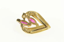 Load image into Gallery viewer, 10K Marquise Ruby Cluster Tear Drop Classic Pendant Yellow Gold