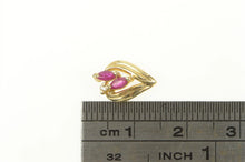 Load image into Gallery viewer, 10K Marquise Ruby Cluster Tear Drop Classic Pendant Yellow Gold