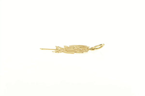 14K Diamond Cut Rose Flower Romantic Pendant Yellow Gold