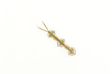 Load image into Gallery viewer, 10K Princess Amethyst Diamond Accent Bar Pendant Yellow Gold