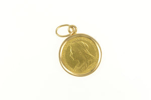 14K 1896 Gold Sovereign Victoria Old Head Coin Charm/Pendant Yellow Gold