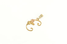 Load image into Gallery viewer, 10K E Cursive Two Tone Leaf Letter Monogram Charm/Pendant Yellow Gold