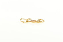 Load image into Gallery viewer, 10K E Cursive Two Tone Leaf Letter Monogram Charm/Pendant Yellow Gold