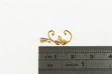 Load image into Gallery viewer, 10K E Cursive Two Tone Leaf Letter Monogram Charm/Pendant Yellow Gold