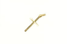 Load image into Gallery viewer, 14K Grooved Cross Christian Faith Symbol Charm/Pendant Yellow Gold