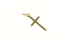 Load image into Gallery viewer, 14K Grooved Cross Christian Faith Symbol Charm/Pendant Yellow Gold