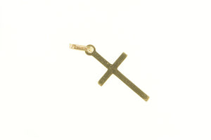 14K Grooved Cross Christian Faith Symbol Charm/Pendant Yellow Gold