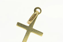 Load image into Gallery viewer, 14K Grooved Cross Christian Faith Symbol Charm/Pendant Yellow Gold