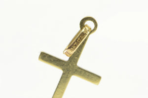 14K Grooved Cross Christian Faith Symbol Charm/Pendant Yellow Gold